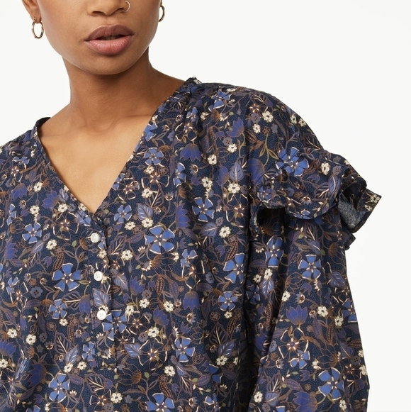 Free assembly ruffled sleeves blouse - Picture 2 of 11